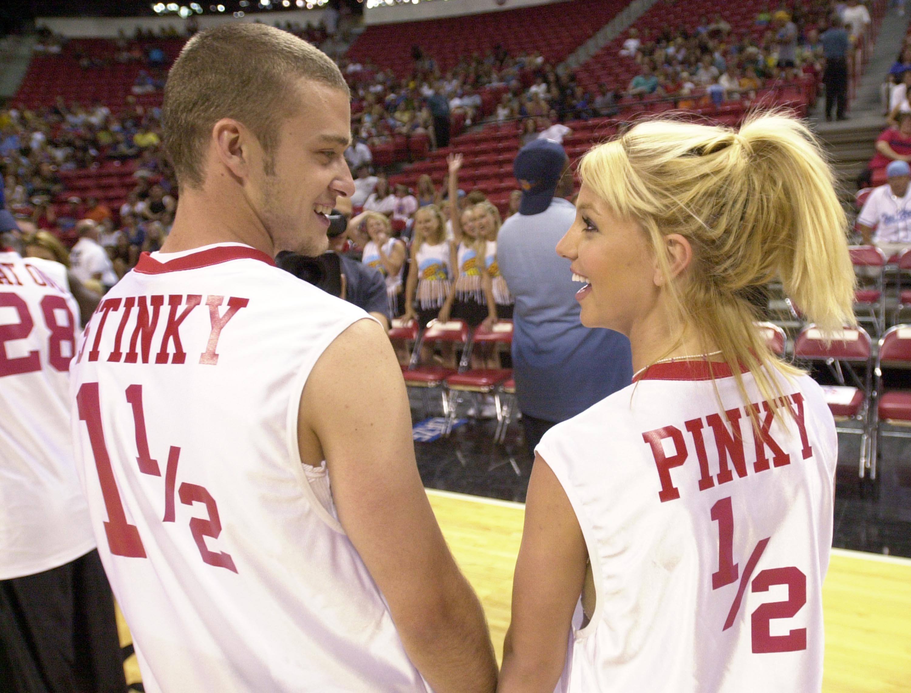 Spears and Timberlake were pictured in matching basketball jerseys during their public relationship
