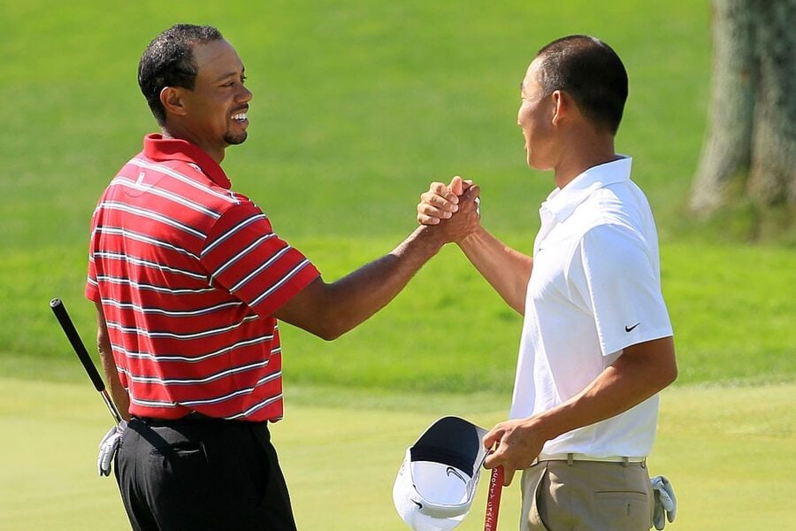 Tiger Woods and Anthony Kim 