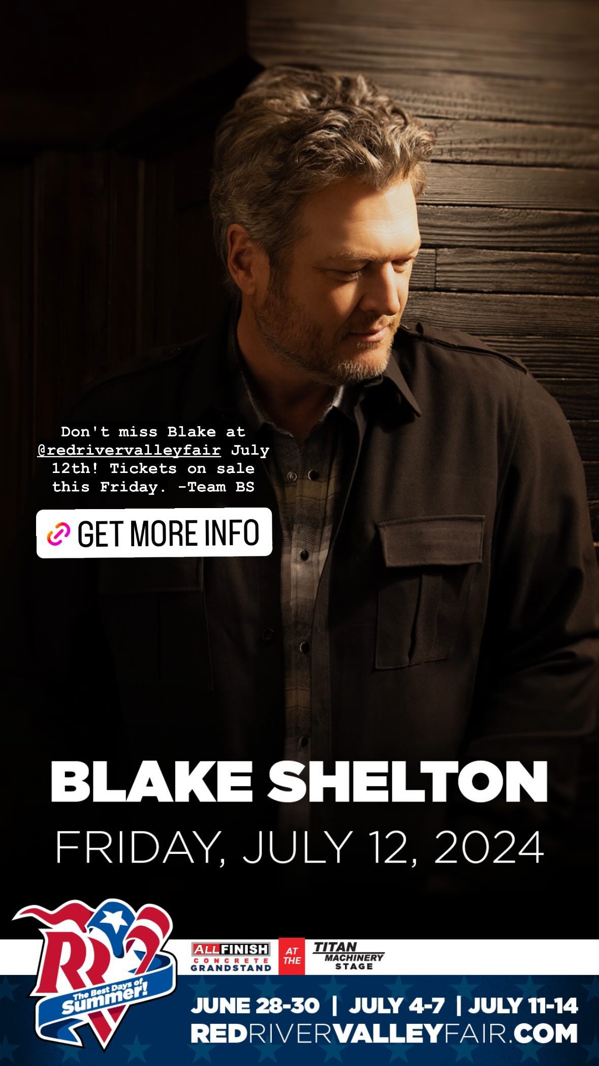 Blake advertised a new tour date