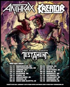 ANTHRAX, KREATOR And TESTAMENT Announce Fall 2024 European Tour