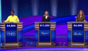 Romy and Michele star Mira Sorvino was leading up until the new Triple Jeopardy! round