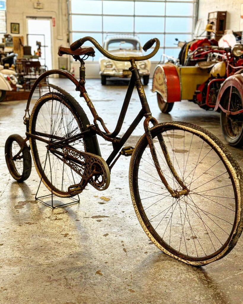 Mike Wolfe shared photos of the three-wheel 1898 Rex Bicycle