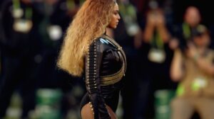 Beyonce performs at the Super Bowl.