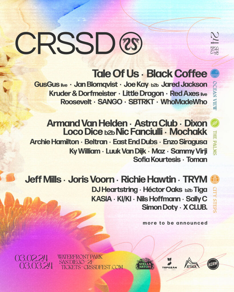 CRSSD Announces Spring 2024 Lineup Featuring Tale of Us, Black Coffee