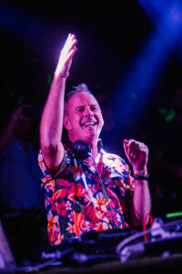 An amateur photographer nearly crashed a drone into Fatboy Slim as he performed for thousands of people