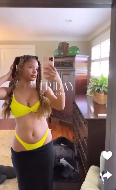 Halle Bailey posted a new video showing off her figure