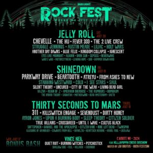 JELLY ROLL, SHINEDOWN And THIRTY SECONDS TO MARS To Headline 2024 ROCK FEST