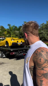 Jake Paul revealed he has added another Ferrari to his collection of supercars