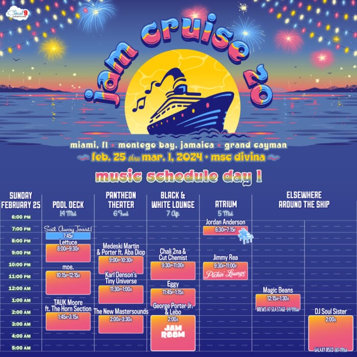 Jam Cruise Delivers Daily Lineups for 2024 Voyage