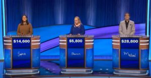Sophia wagered enough to still win on Final Jeopardy under 'Landmarks'