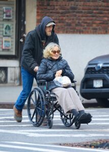 Jessica Lange was seen on a rare outing as she pushed in a wheelchair by son Samuel Walker Shepard