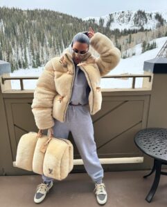 Kim Kardashian shared photos from her snowy getaway