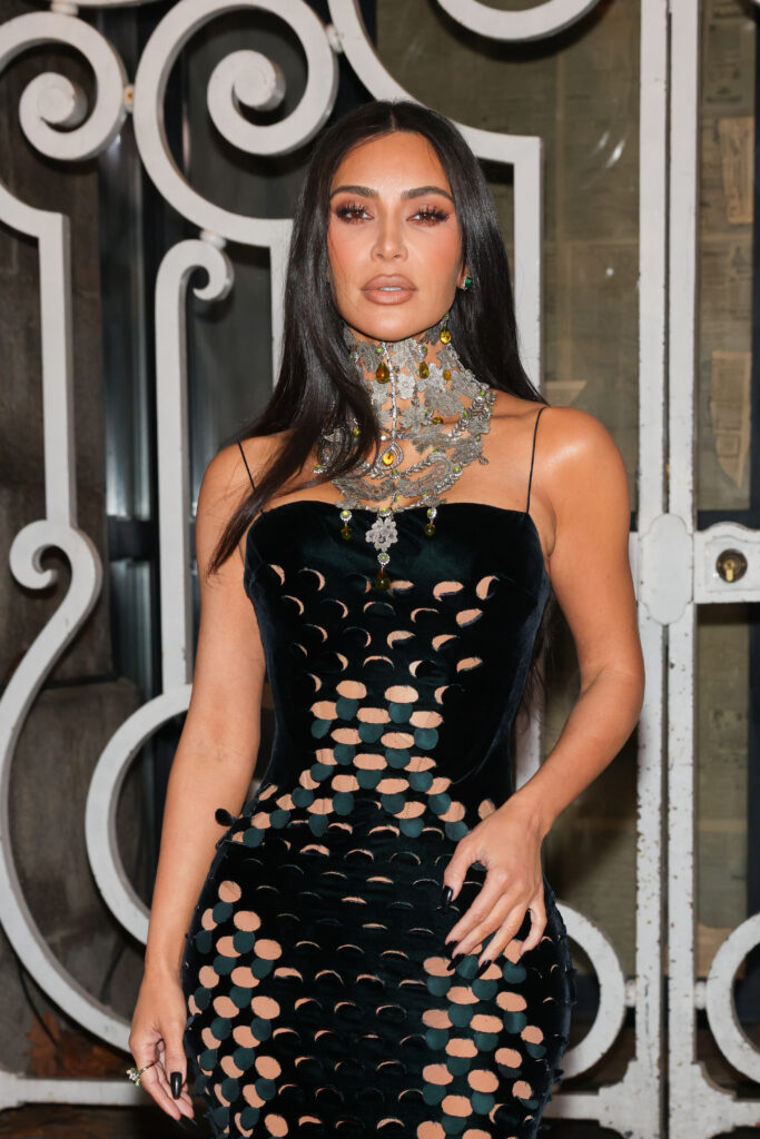Kim Kardashian showed off her black dress with cutouts at Paris Fashion Week 2024