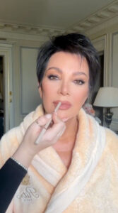 Kris Jenner shared a new video on her Instagram getting glammed up