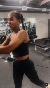 Meagan Good in Two-Piece Workout Gear Shares Strength Training Workout