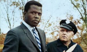 Sidney Poitier and Rod Steiger in In The Heat Of The Night.