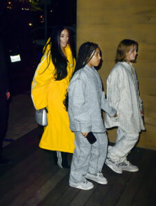 North West was photographed at Nobu Malibu with her mom Kim Kardashian and a few famous friends