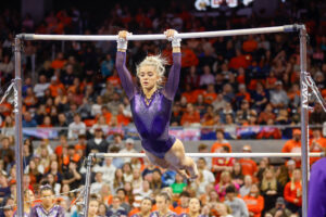 Olivia Dunne is preparing for the first meet of her senior season at LSU