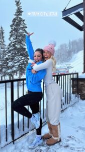 Olivia Dunne and gymnastics teammate Elena Arenas teamed up for a picture in Utah
