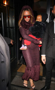 Rihanna was pictured leaving the Cesar restaurant in Paris with her children at 6am