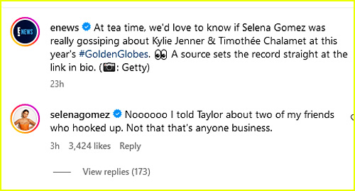 Selena Gomez comment