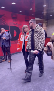 Taylor Swift and her boyfriend Travis Kelce shared a sweet PDA moment as they held hands after his game on Saturday
