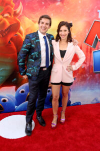 MatPat and CordyPatrick attend a special screening of The Super Mario Bros. Movie at Regal LA Live on April 01, 2023, in Los Angeles, California
