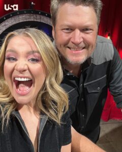Blake Shelton shared a new selfie alongside singer Lauren Alaina during the season 2 finale of his game show Barmageddon