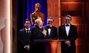 Mel Brooks accepts his honorary Oscar.