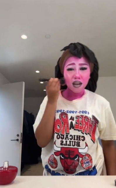 One of the videos Norht posted to the social media platform showed the pre-teen applying more costume makeup to her already made-up face