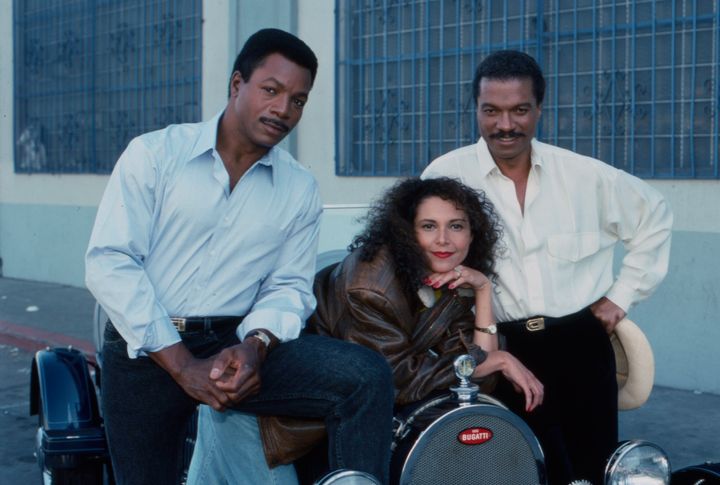Los Angeles, CA - 1990: (L-R) Carl Weathers, Lonette McKee, Billy Dee Williams promotional photo for the ABC tv movie 'Dangerous Passion'. (Photo by Craig Sjodin /American Broadcasting Companies via Getty Images)