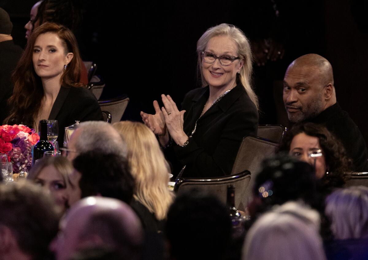 Meryl Streep enjoys the 66th Grammy Awards Pre-Grammy Gala at the Beverly Hilton.