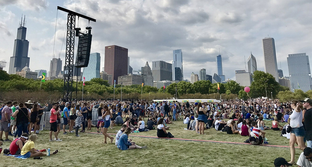 Lollapalooza with Chicago Skyline