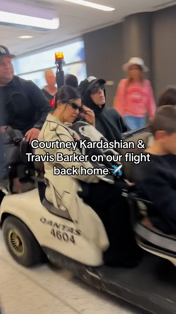 Kourtney travelled to support Travis on his tour