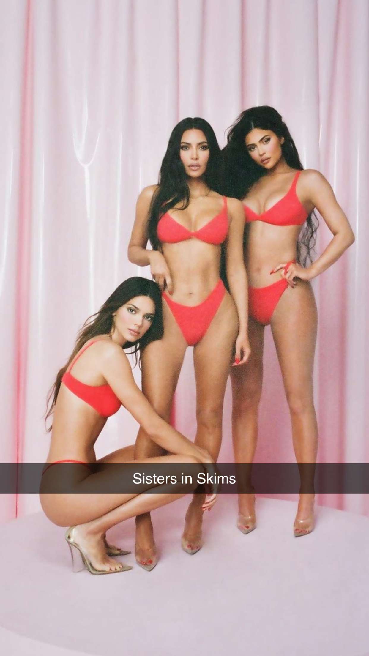 The collection featured Kim Kardashian and her sisters Kendall and Kylie Jenner