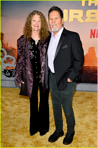 A Martinez and wife Leslie Bryans on the Avatar The Last Airbender premiere gold carpet