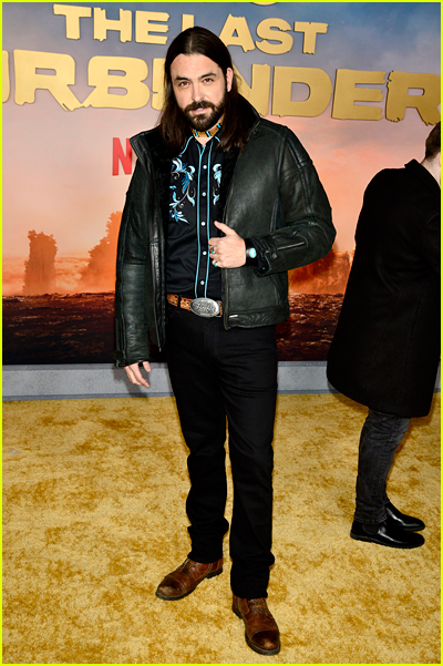 Joel Montgrand on the Avatar The Last Airbender premiere gold carpet