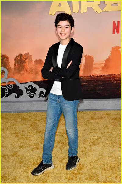 Taylor Lam Wright on the Avatar The Last Airbender premiere gold carpet