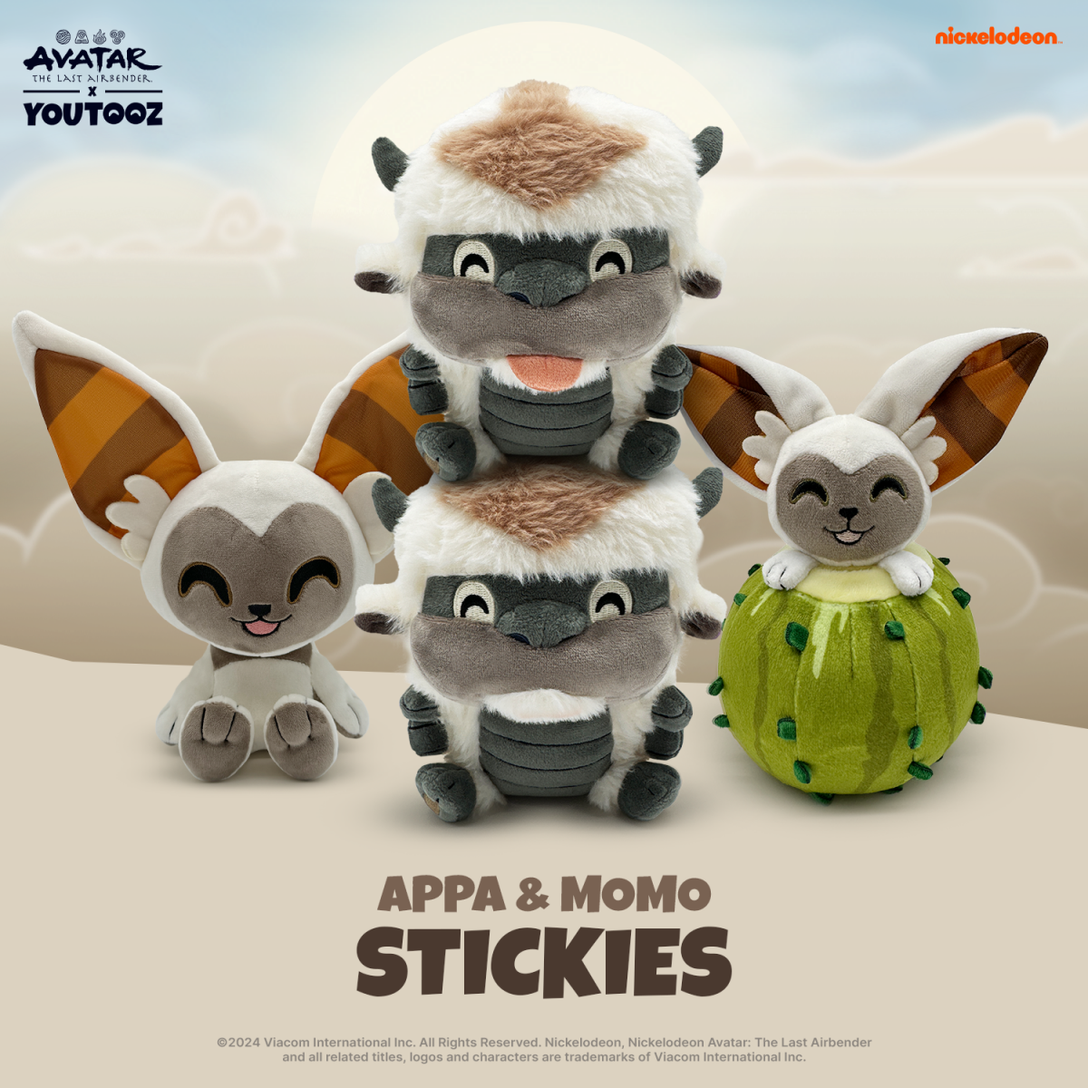 Avatar the last airbender new Youtooz line, Appa and Momo magnetic stickies plushes