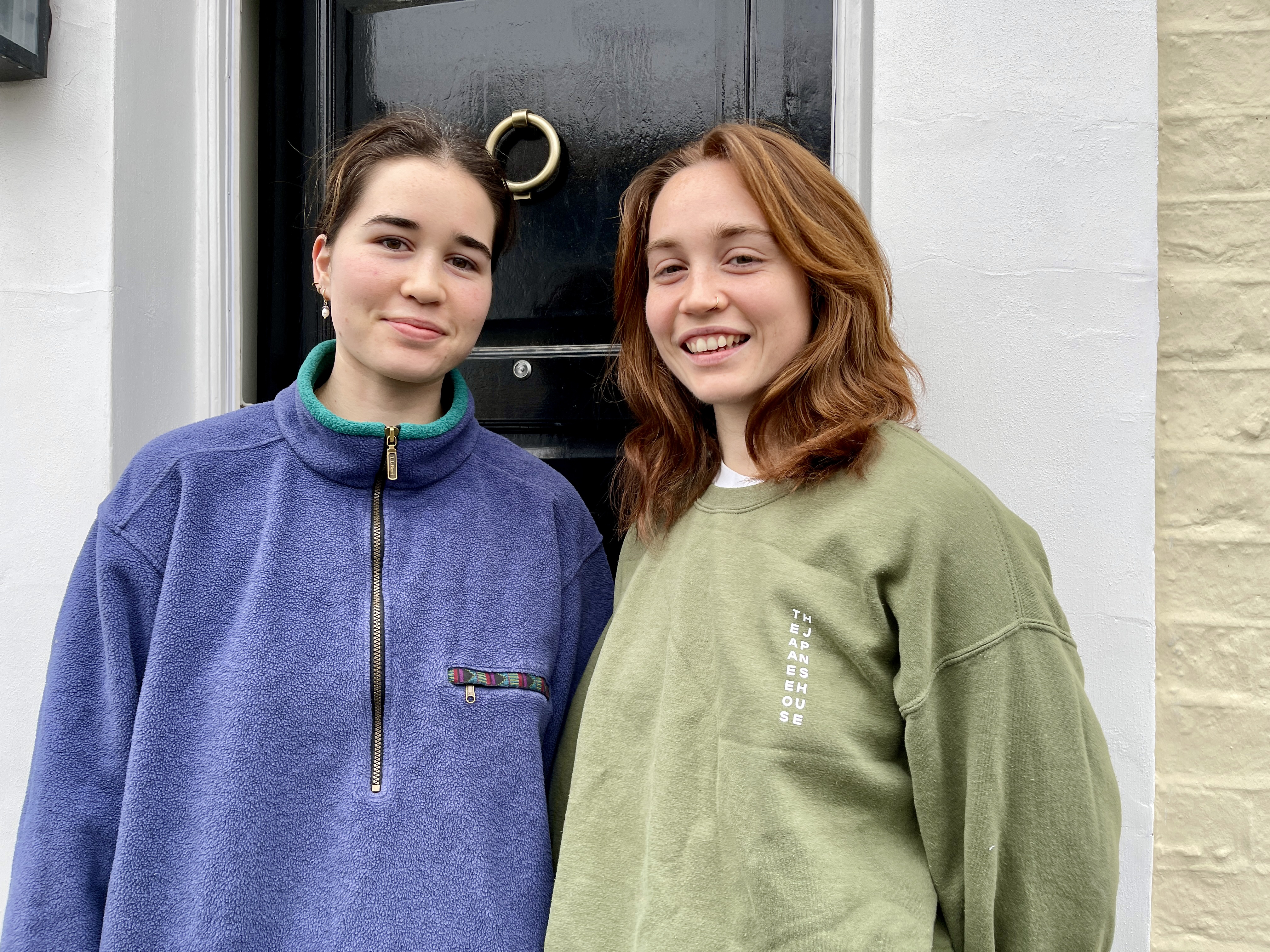 Lucy (left) and Sophie (right) live in a blue home and said it can be awkward when people look inside their home