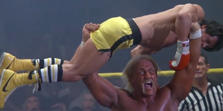 Hulk Hogan and Sylvester Stallone in Rocky III (1982)
