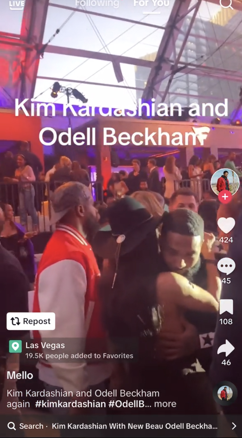 A clip of Kim and Odell at the party has been circulating online