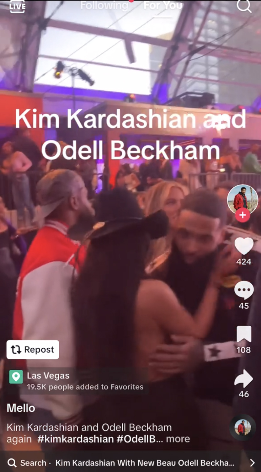 In the snippet, Kim and Odell hugged, but not in a way that conveyed that they were a couple