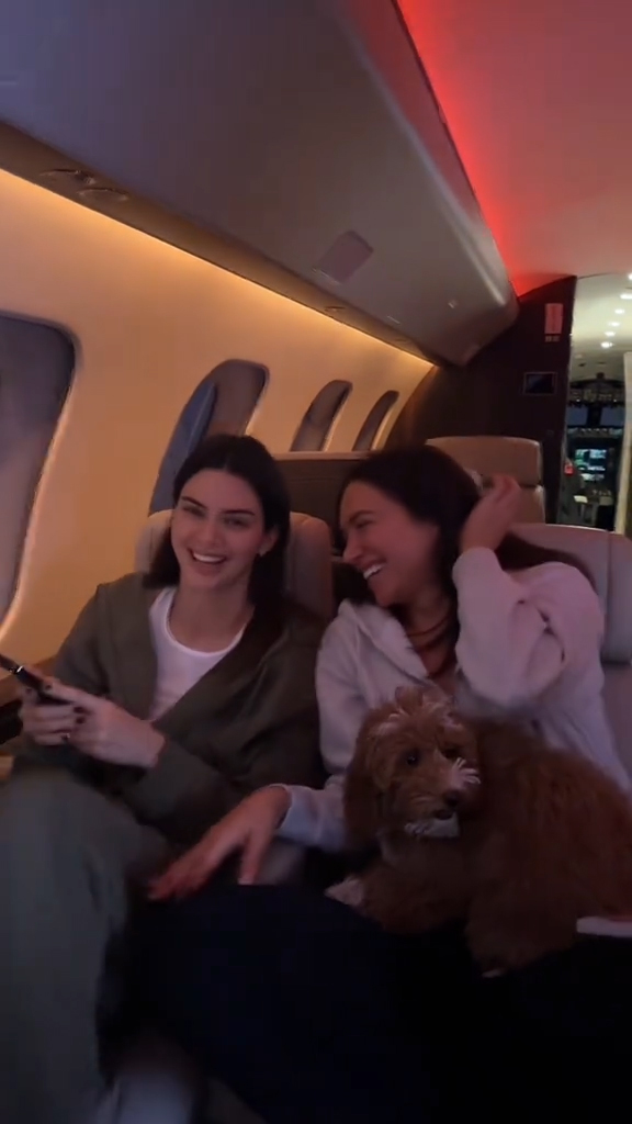 After the photoshoot, Kylie hopped on her private jet with her sister and friend