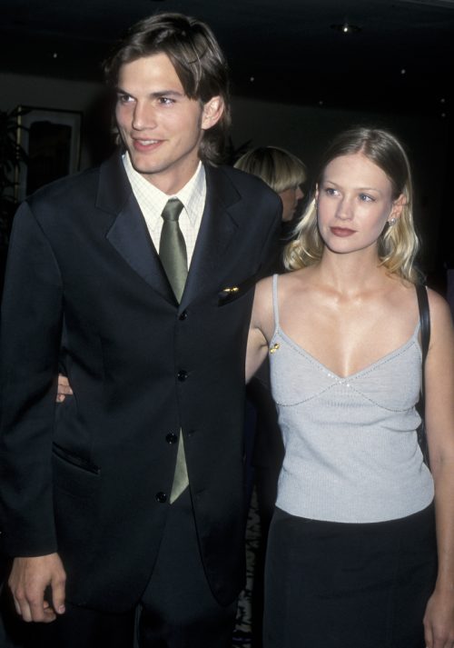 Ashton Kutcher and January Jones at the Race to Erase Multiple Sclerosis Dinner Gala in 2000