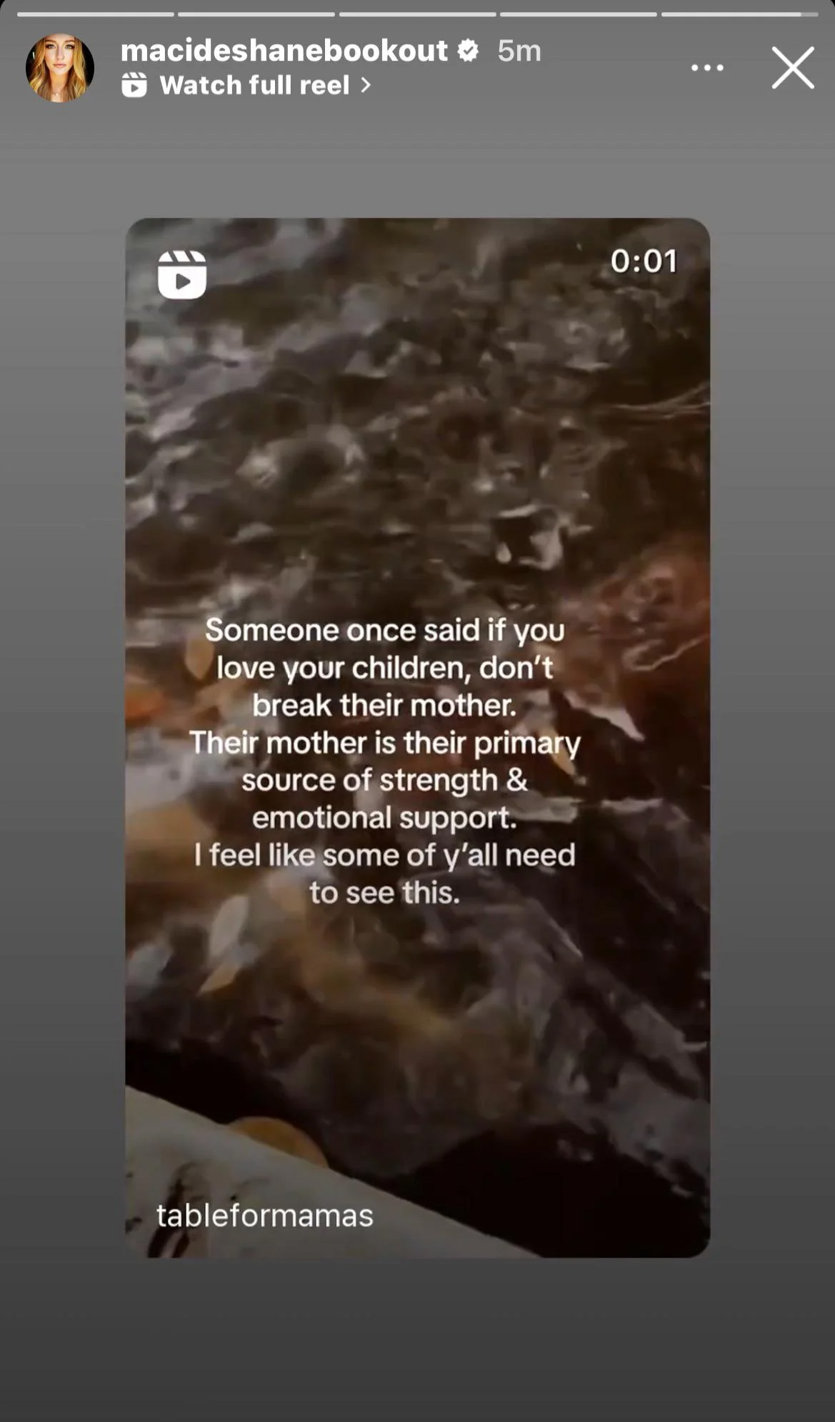 Maci shared a cryptic message about being broken