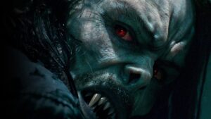 The CGI vampire face of Jared Leto in Morbius.