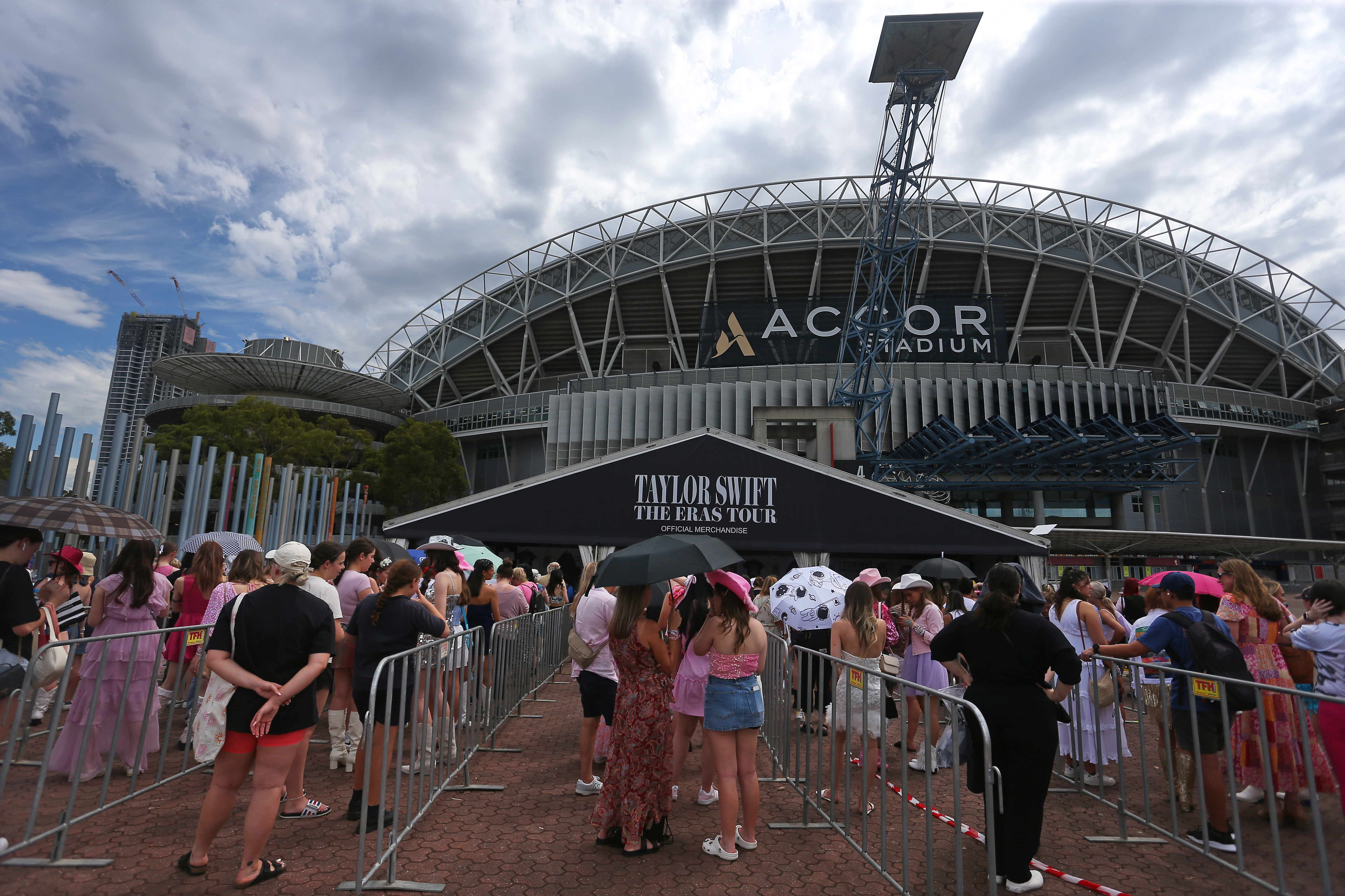 The mega stadium was partially evacuated due to 'severe' weather today