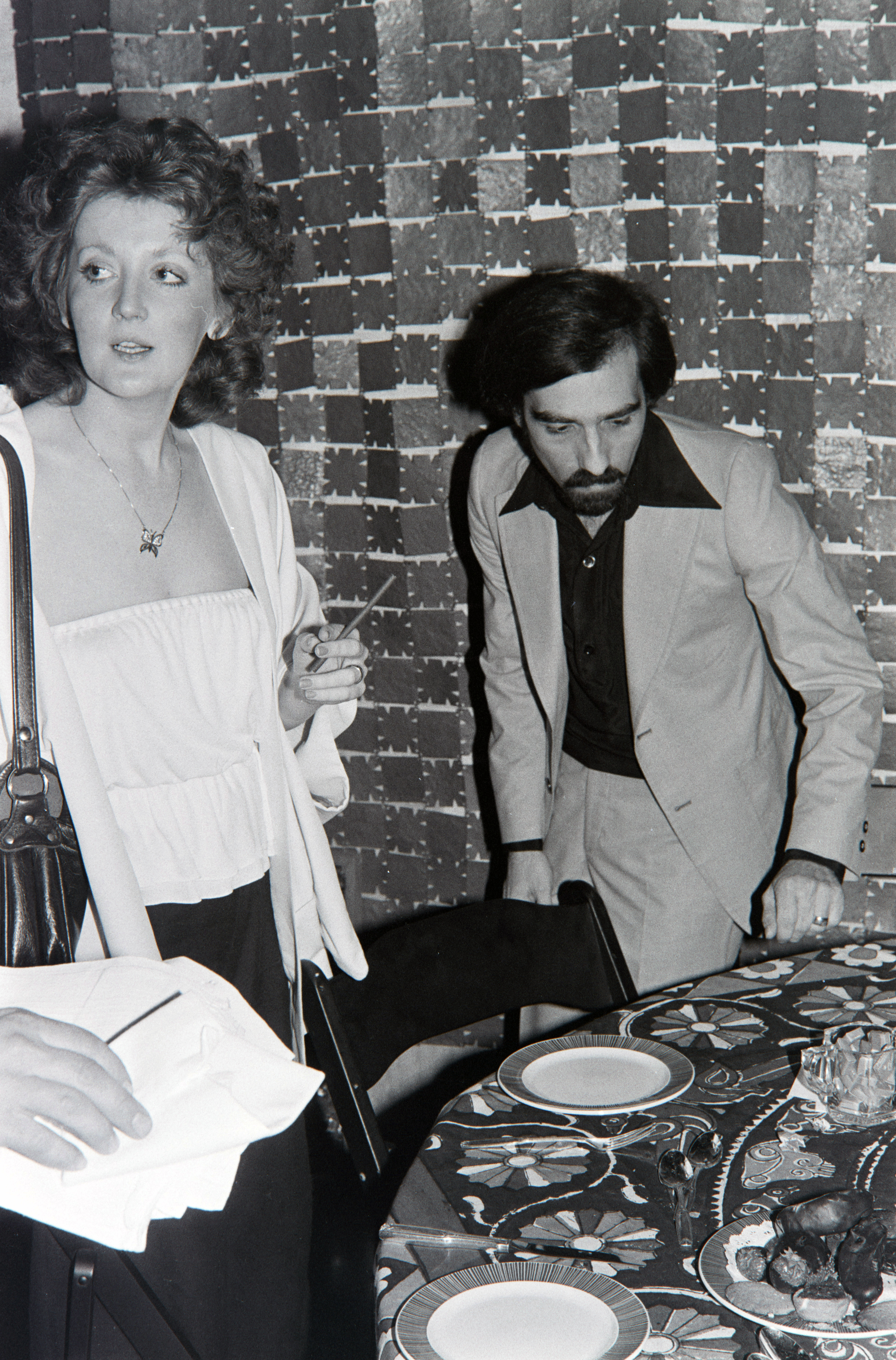 Julia Cameron and Martin Scorsese attend a party at Tony Duquette’s studio in Hollywood, California, on April 4, 1977