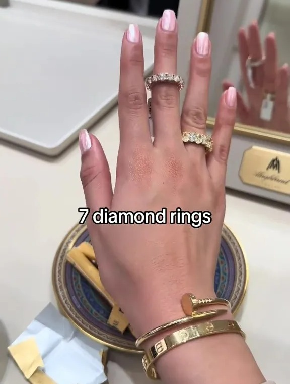 Linda was treated to seven diamond rings when she said I Do